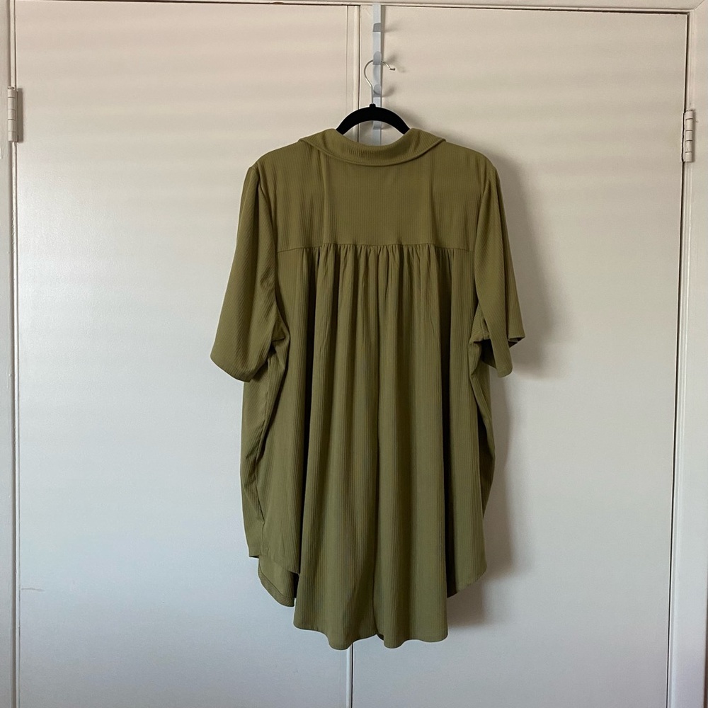 Lane Bryant Olive Green Oversized Polo Shirt, Gently used - Picture 3 of 5